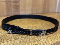 AU-LC-69W-BLK Hat Band Basketweave Black Leather 3/4" Wide