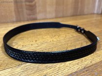 AU-LC-69W-BLK Hat Band Basketweave Black Leather 3/4" Wide