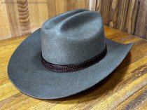 AU-LC-69W-BRN Hat Band Basketweave Brown Leather 3/4" Wide