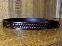 AU-LC-69W-BRN Hat Band Basketweave Brown Leather 3/4" Wide