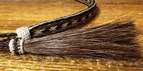 AU-HH05-03 Horse Hair Hat Band Five Strand Natural/Brown/Natural with Brown Tails and 2 Brown Tassels