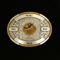 MF-38606 Trophy Buckle Oval 4H Skeet 4 Ribbons 3-1/4x4-1/2