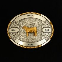 MF-38660 Trophy Buckle Oval Show Cow 4 Ribbons 3-1/4x4-1/2