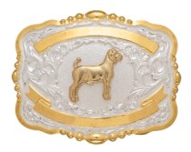 MF-38418 Trophy Buckle Goat 2 Ribbons