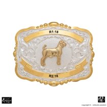 MF-38418 Trophy Buckle Goat 2 Ribbons