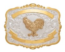 MF-38430 Trophy Buckle Rooster 2 Ribbons