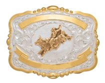 MF-38472 Trophy Buckle Bull Rider 2 Ribbons