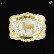 MF-38556 Trophy Buckle Sheep 2 Ribbons