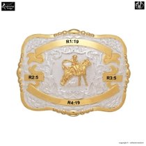 MF-38408 Trophy Buckle Calf Roper 4 Ribbons