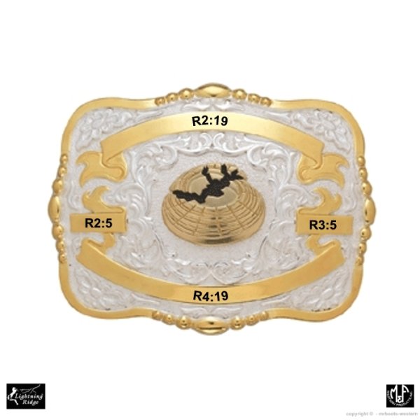 MF-38414 Trophy Buckle Skeet 4 Ribbons