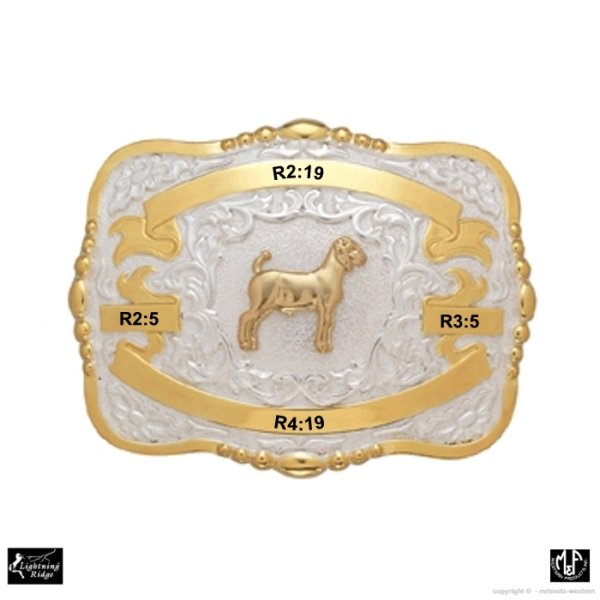 MF-38420 Trophy Buckle Goat 4 Ribbons