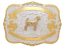 MF-38420 Trophy Buckle Goat 4 Ribbons