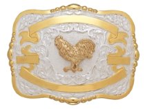 MF-38432 Trophy Buckle Rooster 4 Ribbons