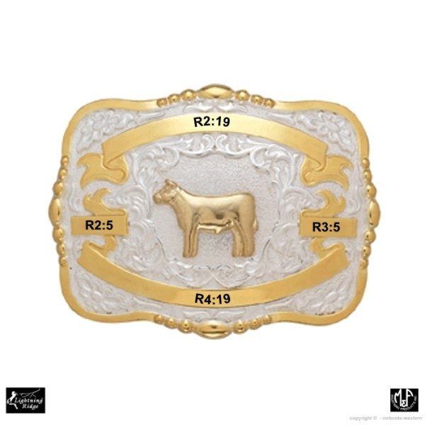 MF-38438 Trophy Buckle Show Cow 4 Ribbons