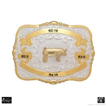 MF-38450 Trophy Buckle Pig 4 Ribbons