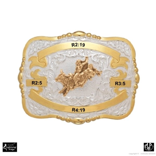 MF-38474 Trophy Buckle Bull Rider 4 Ribbons