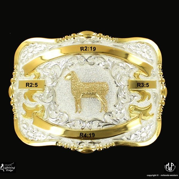 MF-38558 Trophy Buckle Sheep 4 Ribbons