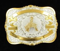 MF-38564 Trophy Buckle Mutton Bustin 4 Ribbons