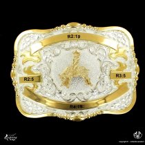 MF-38564 Trophy Buckle Mutton Bustin 4 Ribbons