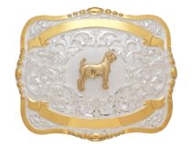 MF-38422 Trophy Buckle Goat 2 Ribbons