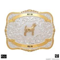 MF-38422 Trophy Buckle Goat 2 Ribbons