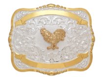 MF-38434 Trophy Buckle Rooster 2 Ribbons