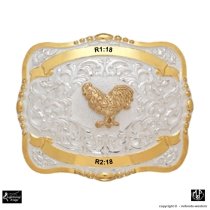 MF-38434 Trophy Buckle Rooster 2 Ribbons