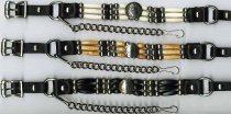 CM-BS-301 Boot Strap - Triple Strand with Beads and Conchos