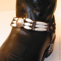 CM-BS-301 Boot Strap - Triple Strand with Beads and Conchos